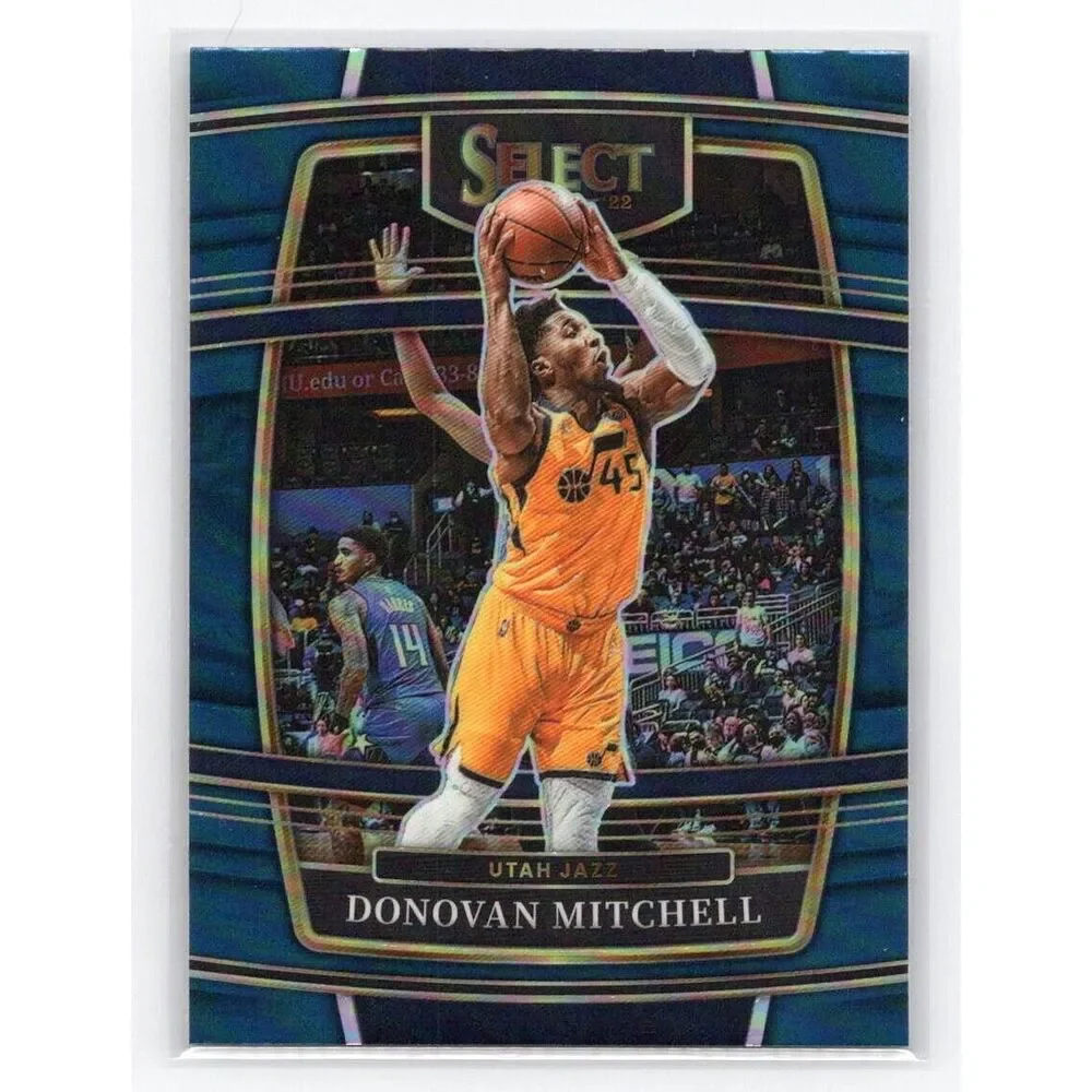 2021-22 Panini Select Donovan Mitchell Blue Prizm #83 Utah Jazz